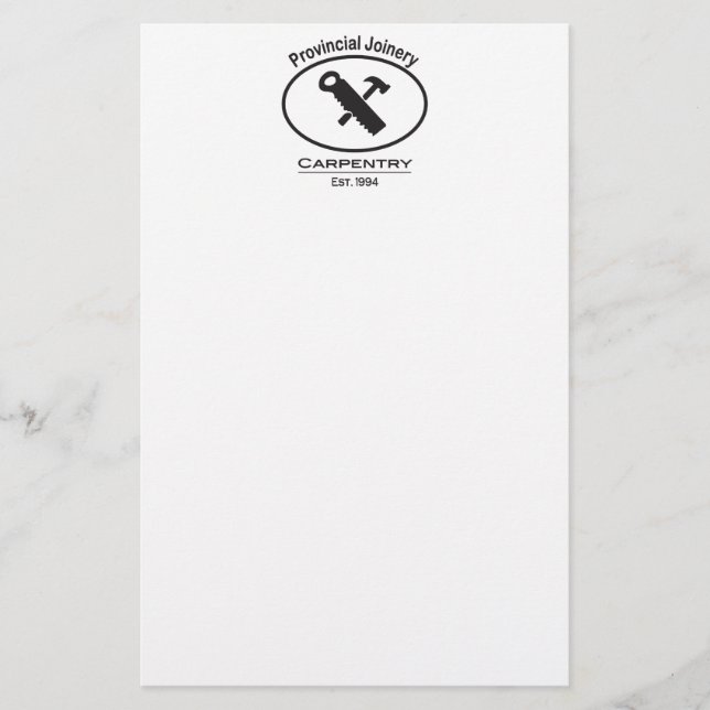 Hammer- und Sägedesign Briefpapier (Vorderseite)