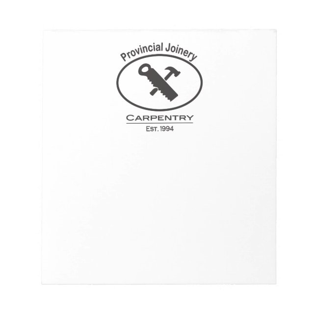 Hammer- und Sägedesign Notizblock (Vorderseite)