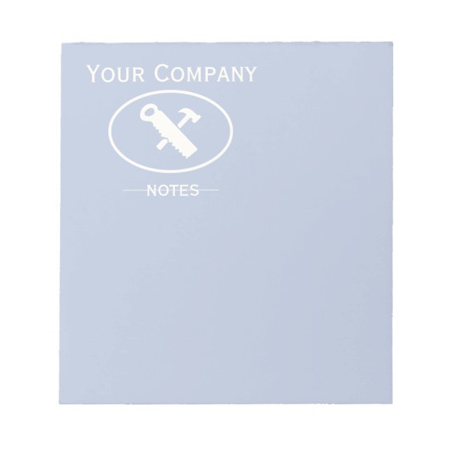 Hammer- und Sägedesign Notizblock (Vorderseite)