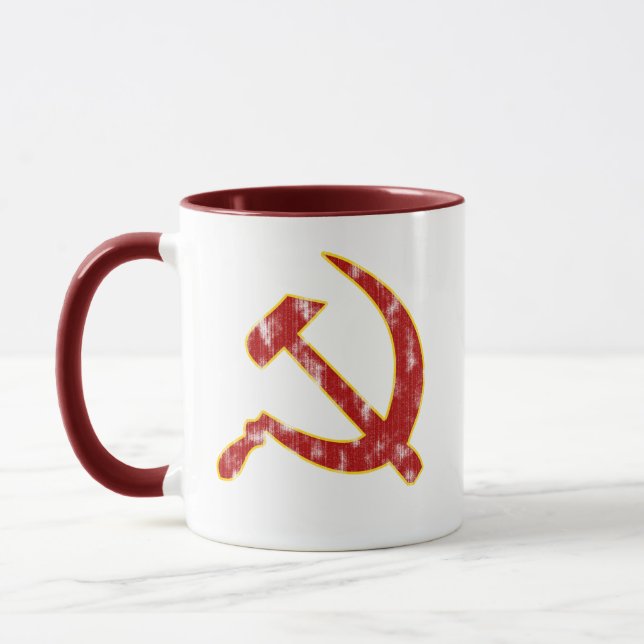 Hammer und Sichel (abgenutztes Aussehen) Tasse (Links)