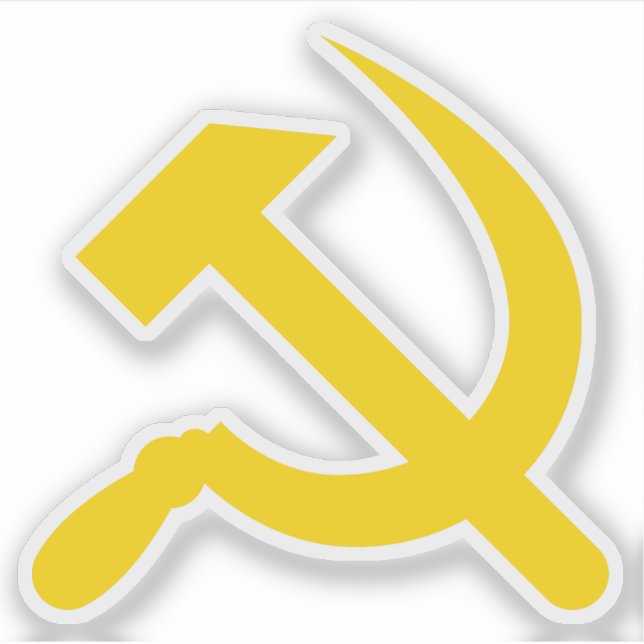 Hammer und Sichel (gelb) Aufkleber (Vorderseite)