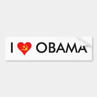 (Hammer und Sichel) i-Liebe Obama [WEISS] Autoaufkleber