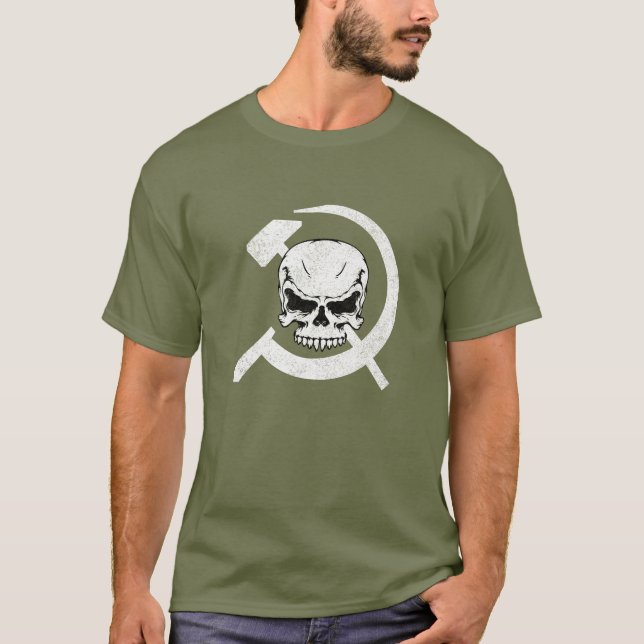 Hammer und Sichel mit dem Schädel T-Shirt (Vorderseite)