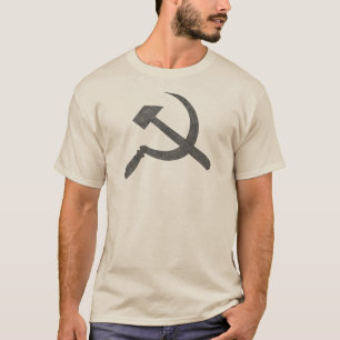 Hammer und Sichel Vintag gestört (schwarz) T-Shirt