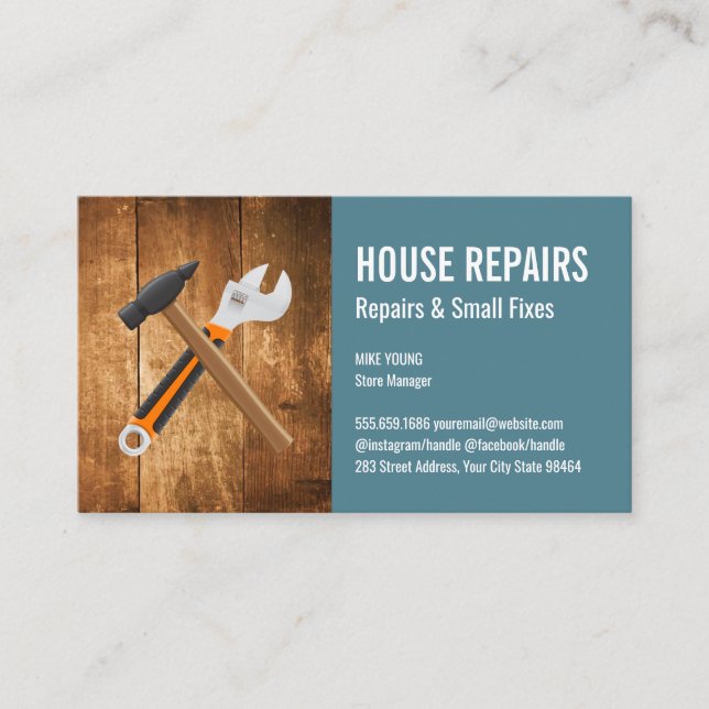 Hammer und Wrench | Bau Terminkarte (Vorderseite)