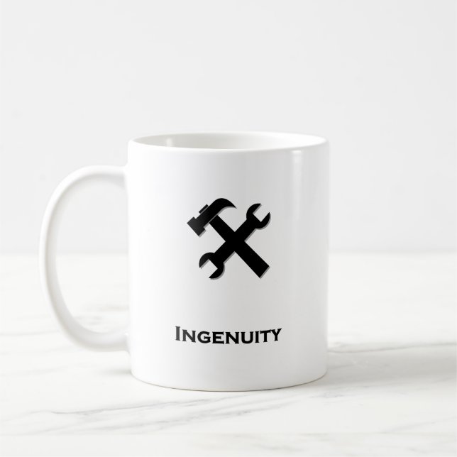 Hammer Wrench Einfallsschwarz Kaffeetasse (Links)