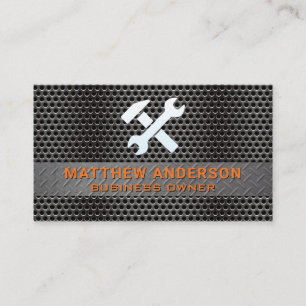 Hammer Wrench   Handwerkzeug-Logo Visitenkarte