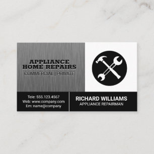Hammer Wrench Logo Reparatur Visitenkarte
