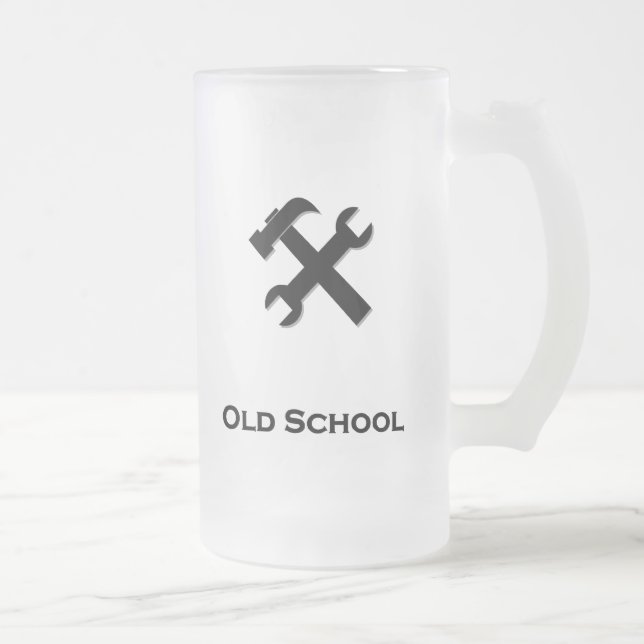 Hammer Wrench Old School Black Mattglas Bierglas (Rechts)