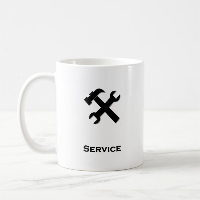 Hammer Wrench Service schwarz Kaffeetasse (Links)