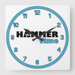Hammer-Zeit Quadratische Wanduhr