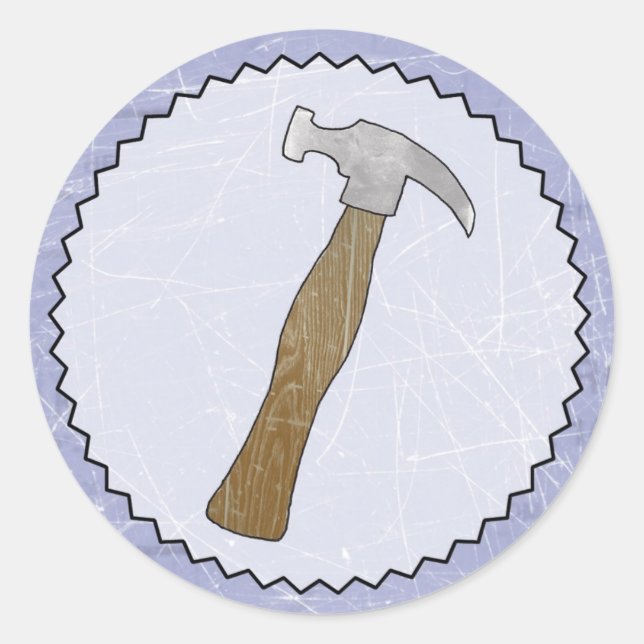 Hammeraufkleber - Party Bau/Bau Runder Aufkleber (Vorderseite)