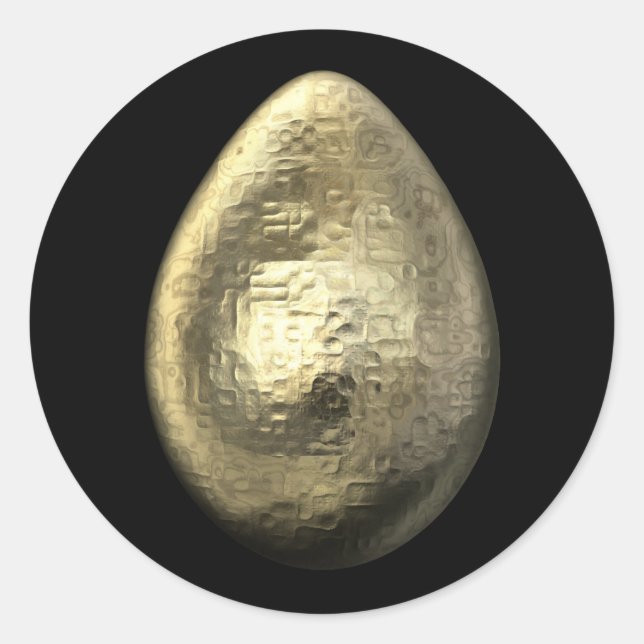 Hammered Gold Egg Runder Aufkleber (Vorderseite)