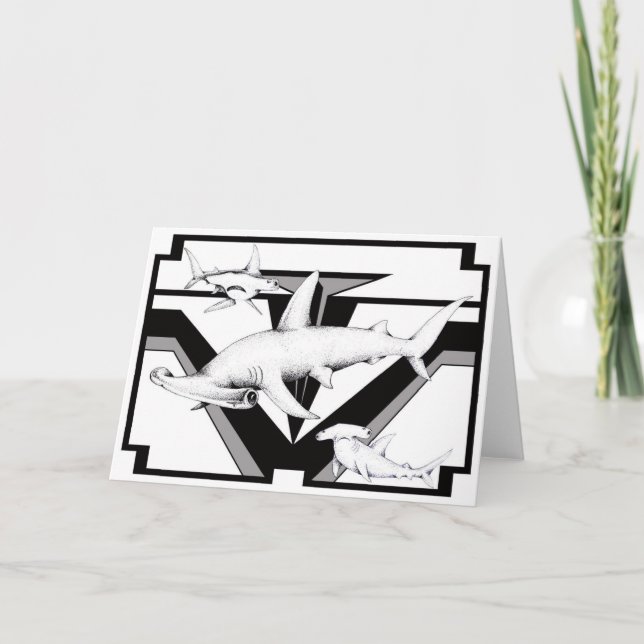 Hammerhai-Haifisch-Gruß-Karte Karte (Vorderseite)