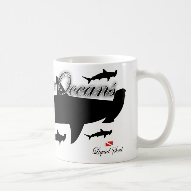 Hammerhai-Haifisch - retten Sie unsere Ozeane Kaffeetasse (Rechts)