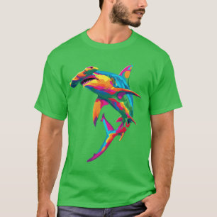 Hammerhai-Ozeantier Popart lustig T-Shirt