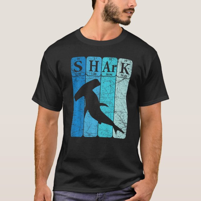 Hammerhai Retro-Elemente des Periodensystems Sha T-Shirt (Vorderseite)
