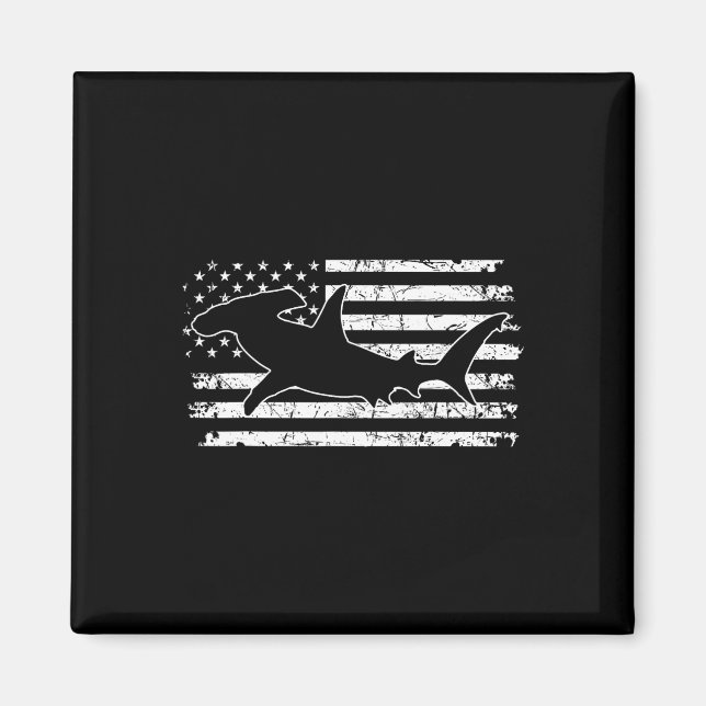 Hammerhai Us-Flag Unabhängigkeitstag  Magnet (Vorne)