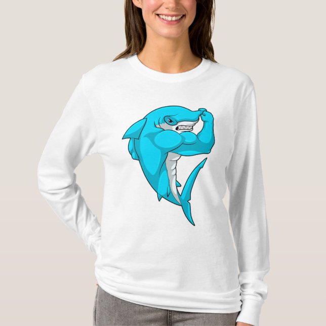 Hammerhead-Hai als Bodybuilder in der Bodybuilding T-Shirt (Vorderseite)