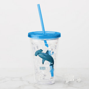 Hammerhead-Hai-Cartoon Acryltrinkbecher