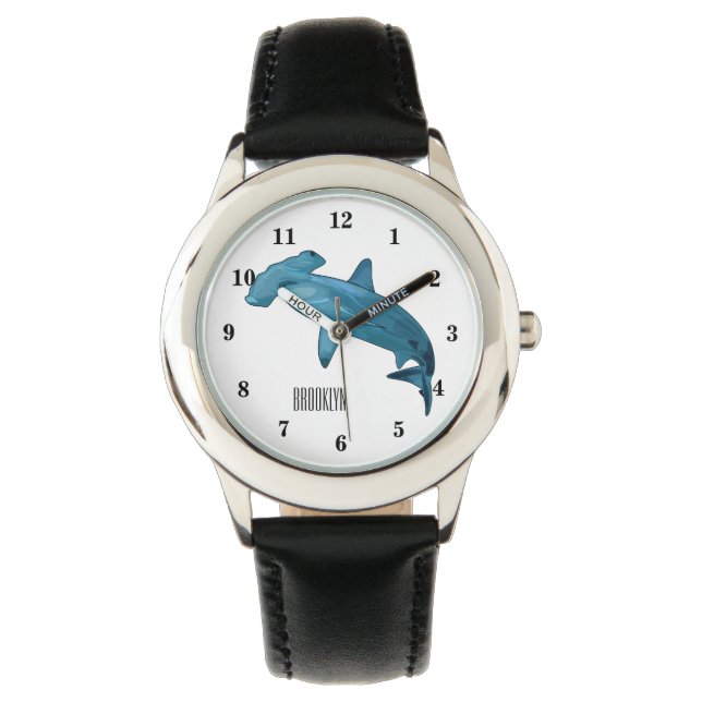 Hammerhead-Hai-Cartoon Armbanduhr (Vorderseite)