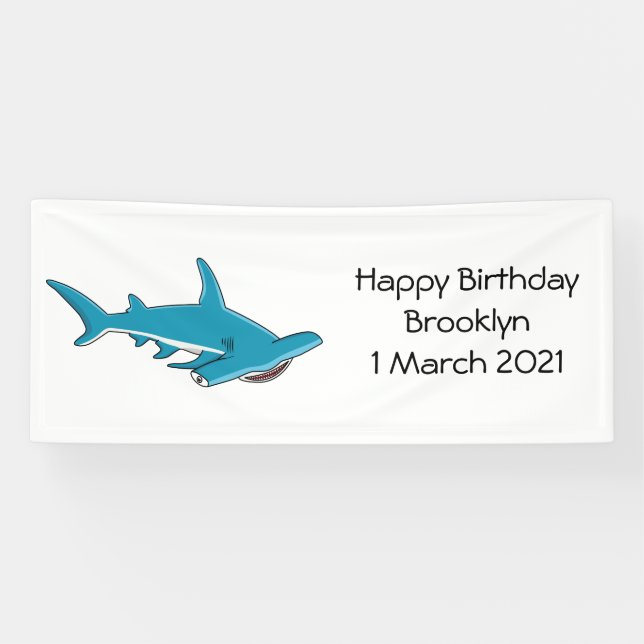 Hammerhead-Hai-Cartoon Banner (Horizontal)