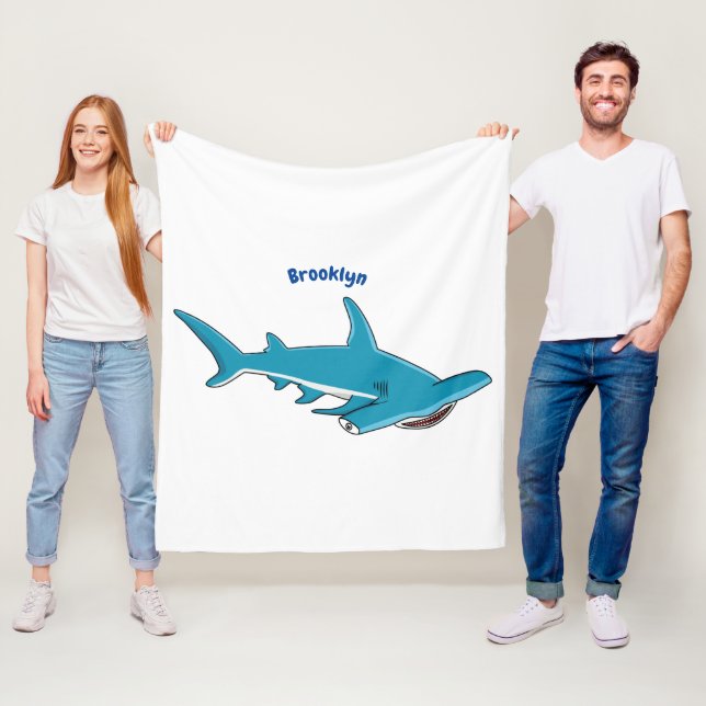 Hammerhead-Hai-Cartoon Fleecedecke (Beispiel)