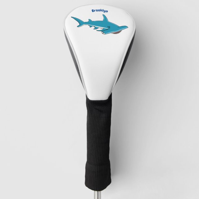 Hammerhead-Hai-Cartoon Golf Headcover (Vorderseite)