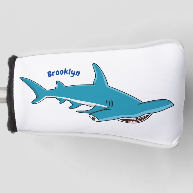 Hammerhead-Hai-Cartoon Golf Headcover (Vorderseite)