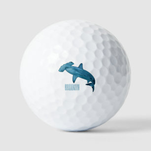 Hammerhead-Hai-Cartoon Golfball
