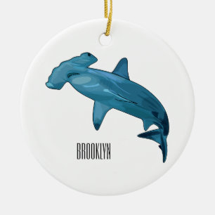 Hammerhead-Hai-Cartoon Keramik Ornament