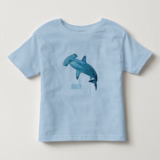 Hammerhead-Hai-Cartoon Kleinkind T-shirt (Vorderseite)