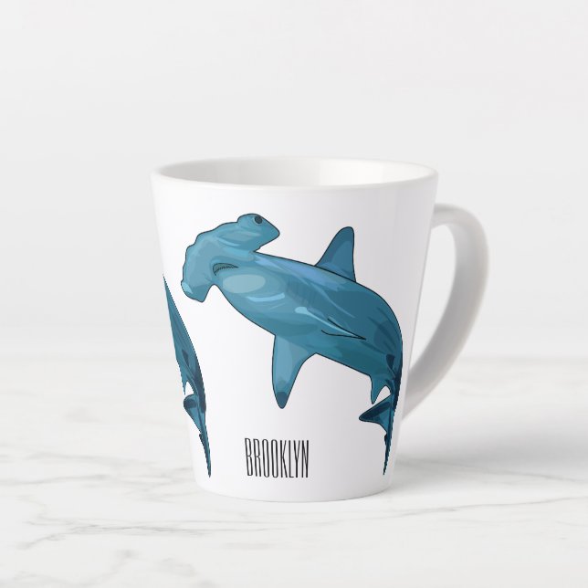 Hammerhead-Hai-Cartoon Milchtasse (Rechte Ecke)
