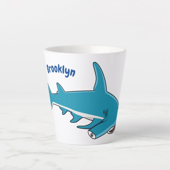 Hammerhead-Hai-Cartoon Milchtasse (Vorderseite)