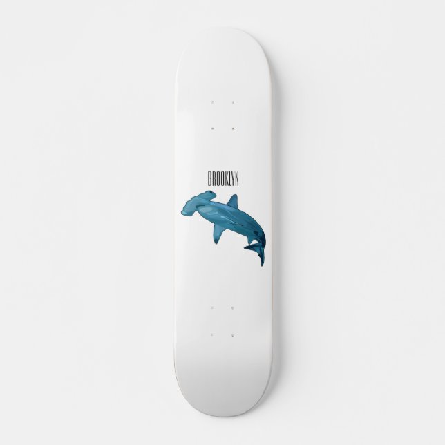 Hammerhead-Hai-Cartoon Skateboard (Vorne)