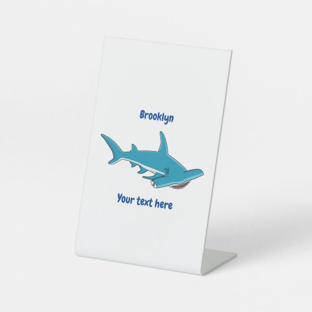 Hammerhead-Hai-Cartoon Sockelschild (Vorderseite)