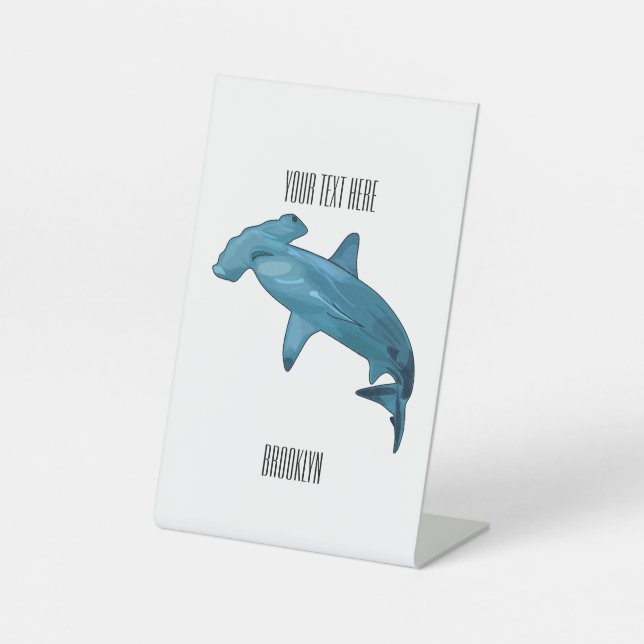 Hammerhead-Hai-Cartoon Sockelschild (Vorderseite)