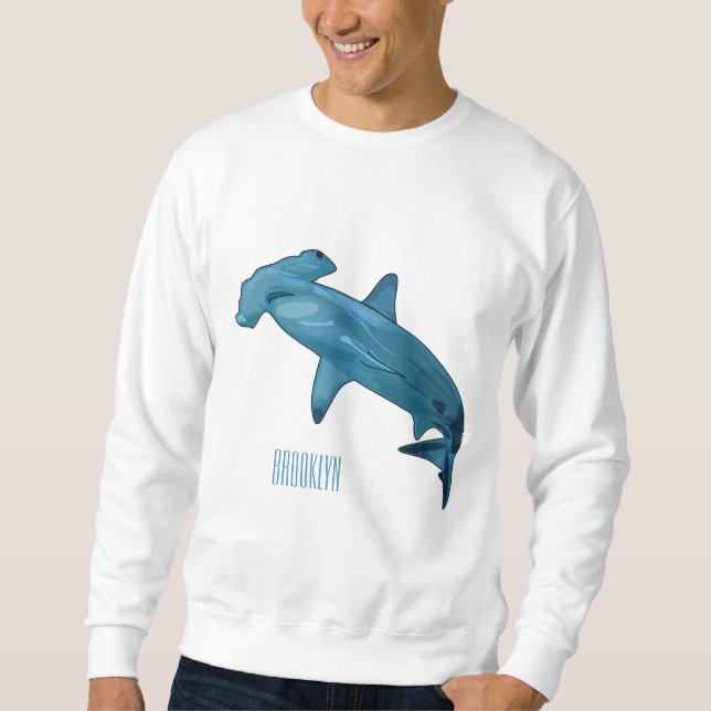 Hammerhead-Hai-Cartoon Sweatshirt (Vorderseite)