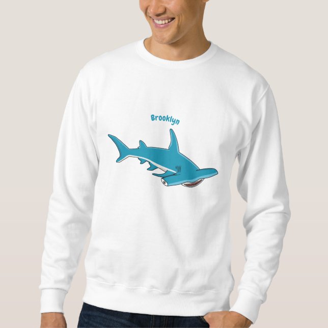 Hammerhead-Hai-Cartoon Sweatshirt (Vorderseite)