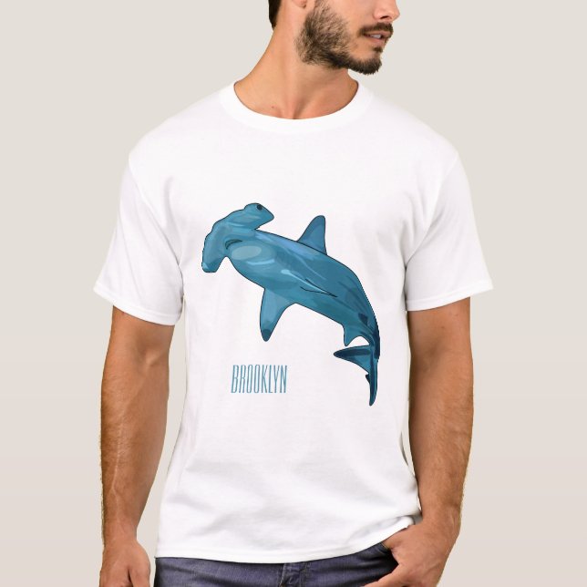 Hammerhead-Hai-Cartoon T-Shirt (Vorderseite)