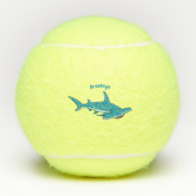 Hammerhead-Hai-Cartoon Tennisbälle (Vorderseite)