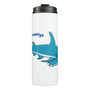 Hammerhead-Hai-Cartoon Thermosbecher