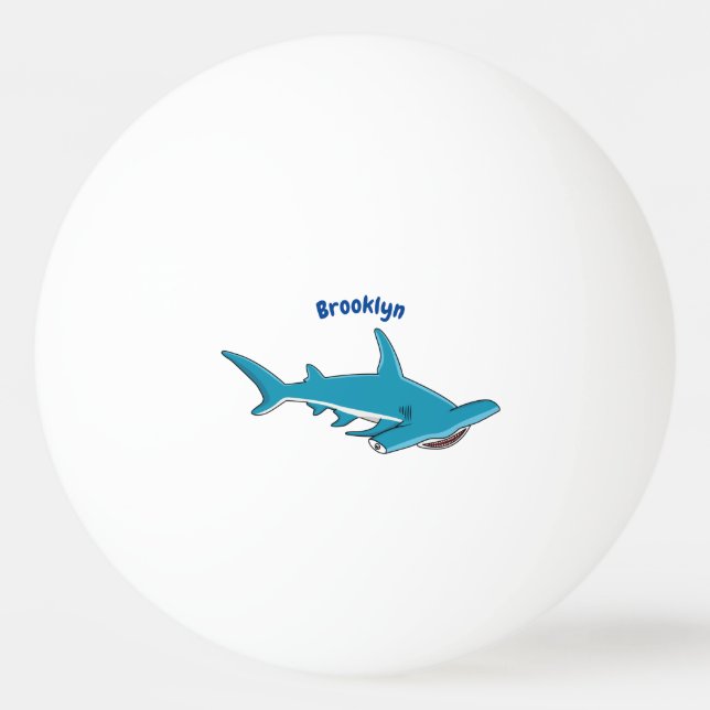 Hammerhead-Hai-Cartoon Tischtennisball (Vorderseite)