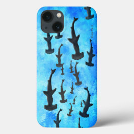 Hammerhead-Haifischschule in der Silhouette Case-Mate iPhone Hülle