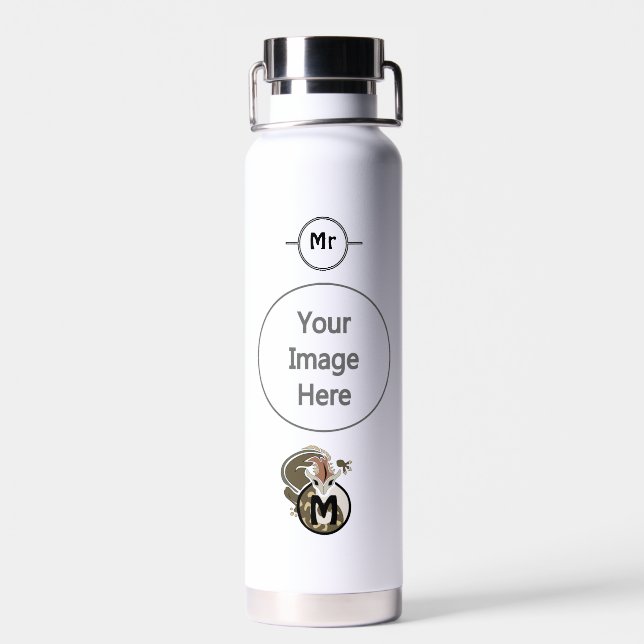 Hammerhead Salamander Monogram Trinkflasche (Rückseite)
