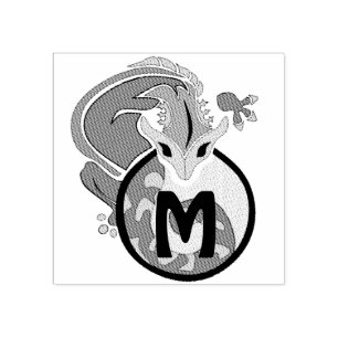 Hammerhead-Salamander-Monogramm Gummistempel
