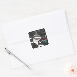 Hammerhead Shark Birthday Party Quadratischer Aufkleber