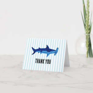 Hammerhead Shark Painting Blue Strip Vielen Dank Dankeskarte