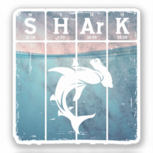 Hammerhead Shark Periodic Table Elements Chemie Aufkleber
