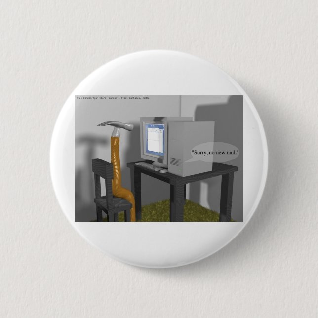 Hammering auf dem PC Funny Gifts & T-Shirts Button (Vorderseite)